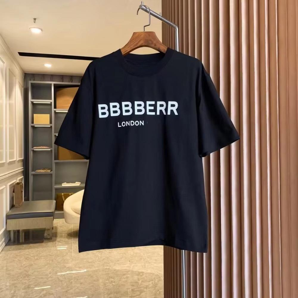 2025 100_ Cotton Simple Fashion Trend Print Breathable Casual Short Sleeve T-shirt Breathable Men's and Women's T-shirts