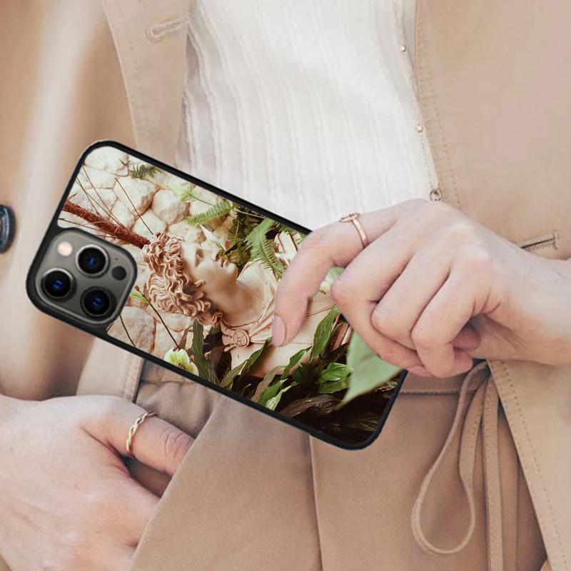 Магнитный чехол для телефона с изображением лица греческого бога для APPLE iPhone 17 Air 16 14 13 12 Pro Max 15 Plus Беспроводная зарядка с чехлом MagSafe