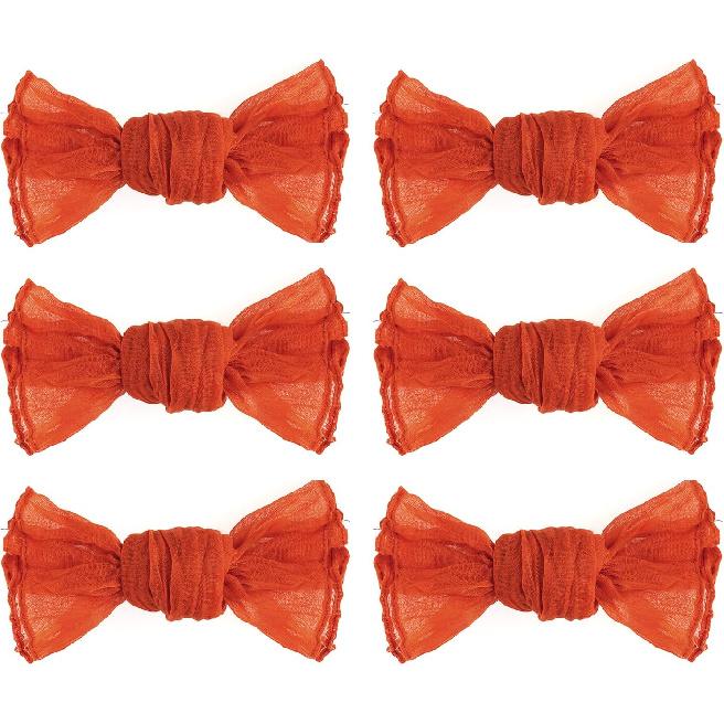 Nydotd 6pcs Fall Cheesecloth Napk Thanksgiving Boho Dinner Napk Wrinkled Rustic Linen Table Decorative Cloth Napk for Wedding Party Baby Shower