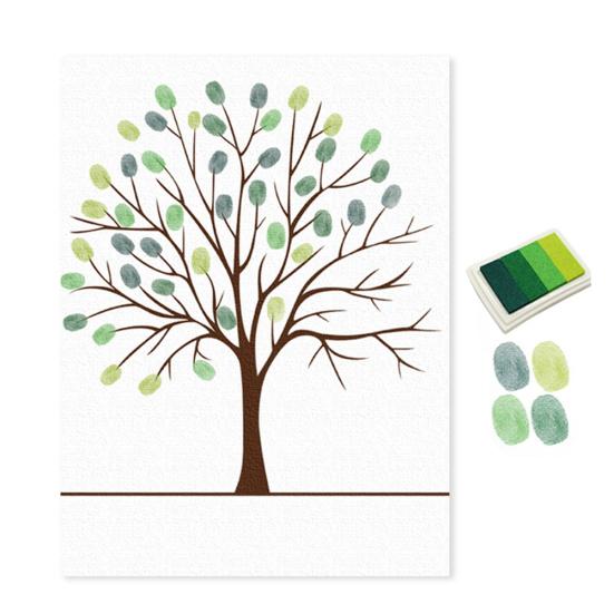 Wedding Birthday Party Sign In Signature Canvas Guest Book Fingerprint Painting