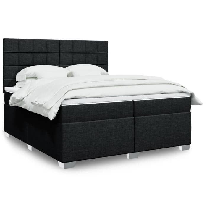 Maison Exclusive - Sommier à lattes de lit avec matelas Noir 200x200 cm Tissu