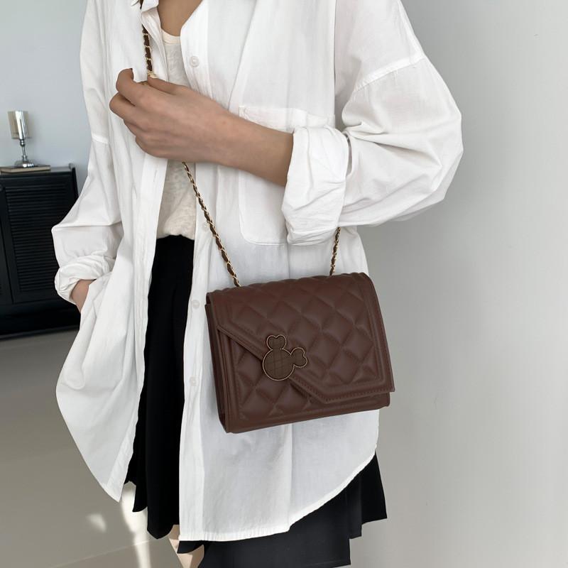 Small Square Bag Women 2024 Spring New Fashion Popular Cross-border Street Trend Chain Single Shoulder Diagonal Bag White/black/brown