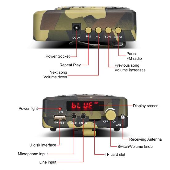 1 Беспроводной громкоговоритель Пульт дистанционного управления Покрытие 1000 метров Беспроводное Bluetooth-совместимое соединение Воспроизведение с USB/TF Дисплей Усилитель высокой точности Мегафон