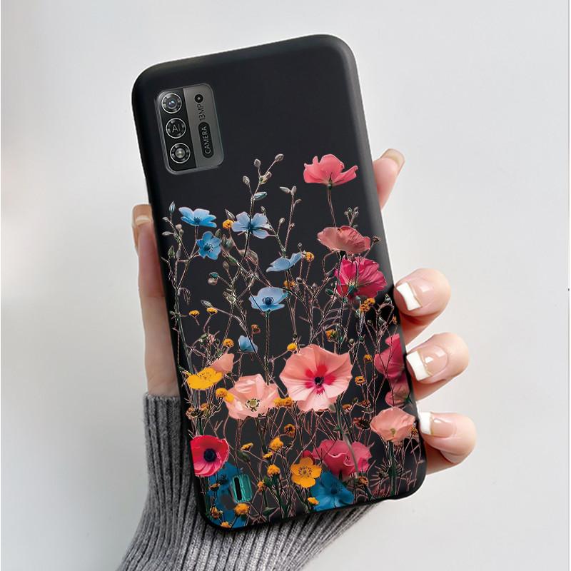 Phone Case For ZTE Blade A52 Lite Casing Luxury Fashion Butterfly Flowers Soft Silicone Black TPU Cover For Blade A52Lite Bumper