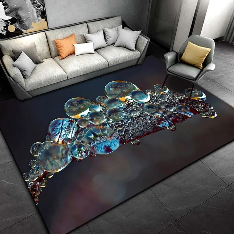 Water Droplet Pattern Rug Abstract Creative Art Carpet Living Room Bathroom Floor Mat Yoga Mats Bedroom Home Decor Doormat