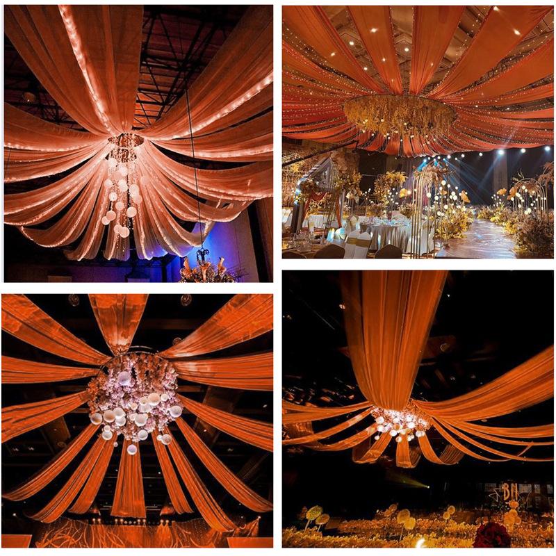 Белые потолочные шторы для арок, шифоновая занавеска для вечеринки, церемонии, сцены, свадьбы, украшения отеля, вуаль