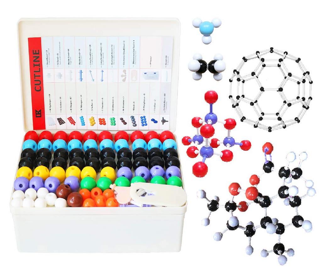 LINKTOR Organic and Inorganic Chemistry Molecular Structure Model Set with Electron Cloud Models for Student and Experiments 444-Piece Teaching,