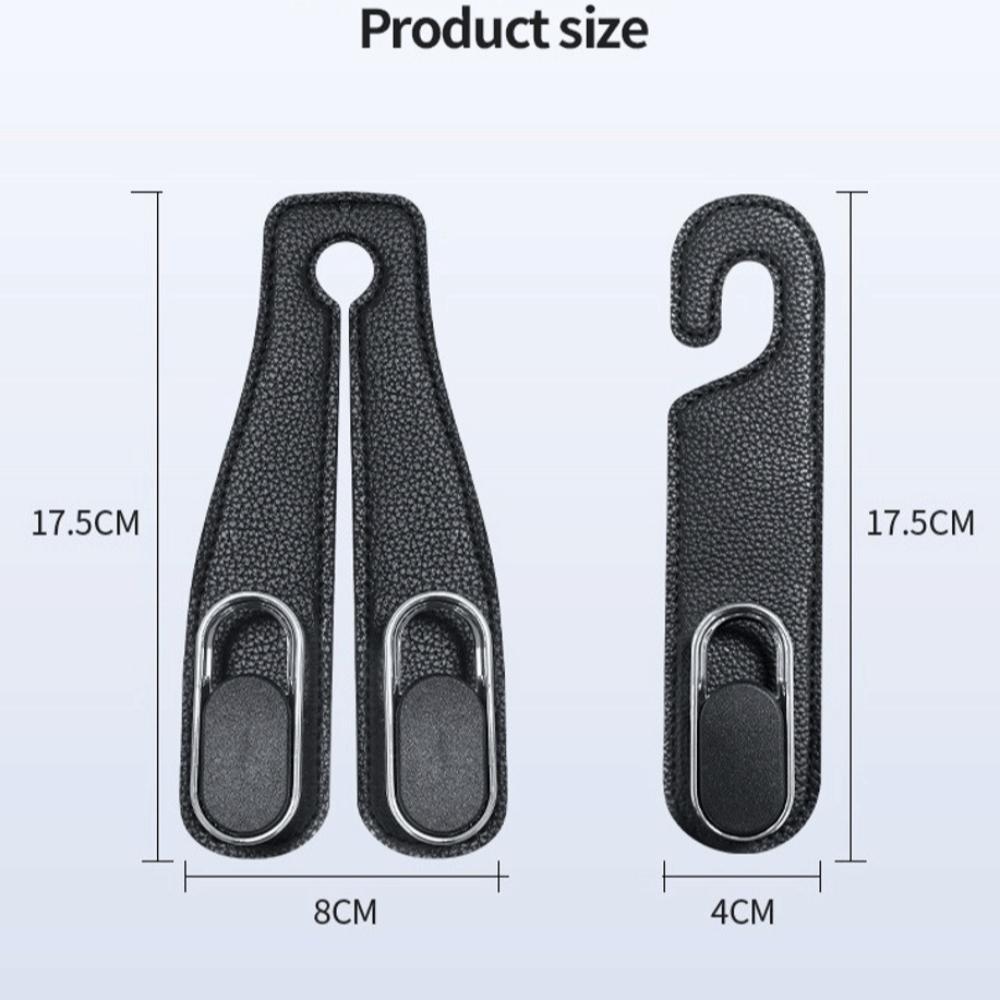 Leather Car Seat Hook Strong Load-Bearing Seat Back Hook New Headrest Hanger Vehicles