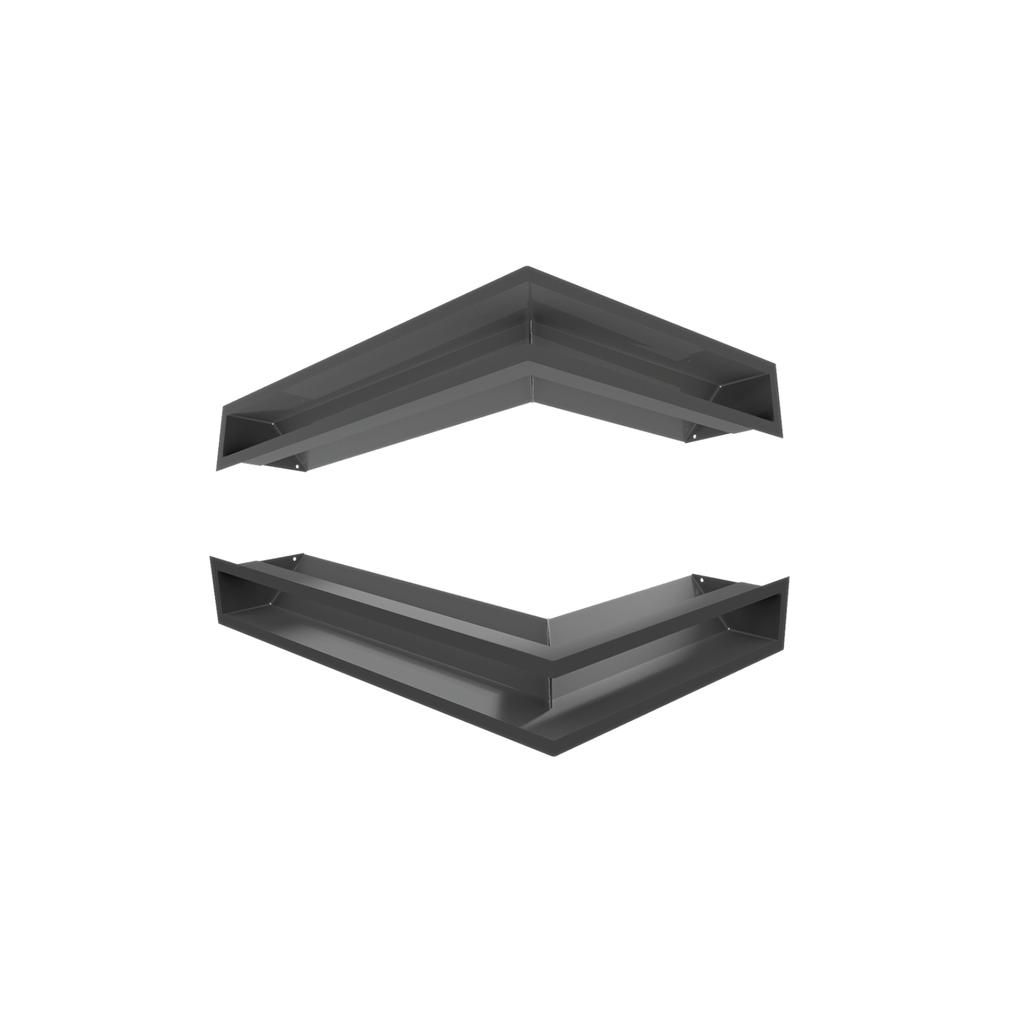 Fireplace grille KRATKI LUFT Graphite 9x60x40 Left Ventilation Set of 2 pcs