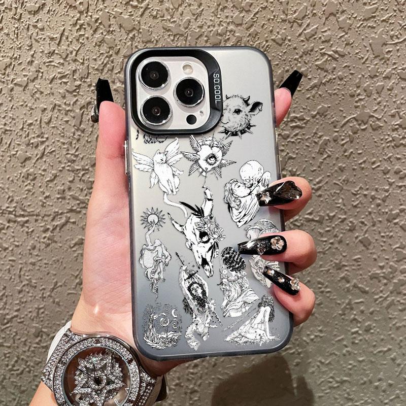 Лазерный чехол для телефона с комбинацией персонажей аниме для iPhone 13 12 Mini 11 Pro Max 16 15 14 Pro Max Plus Ударопрочная задняя крышка Fundas