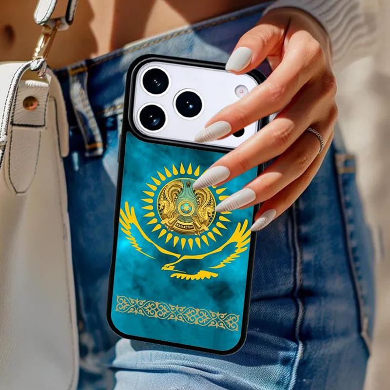 Чехол для телефона с флагом Казахстана Для iPhone 17 Air 14 15 13 12 Max Чехол Для Apple 14 15 16 16e 11 Pro Max Plus