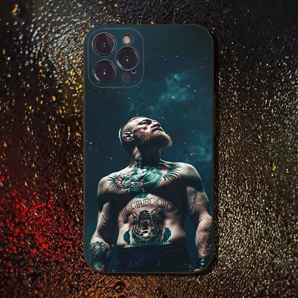Боксерский чехол для телефона Конора Макгрегора для iPhone 16,15,14,13,12,11 Plus,Pro Max,XS,X,XR,SE,Mini,8,7,Мягкий силиконовый черный чехол