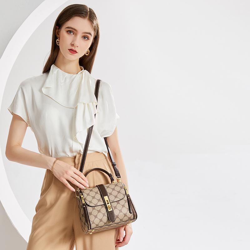 Новинка 2023 года, кожаная сумка-ведро, ручная женская сумка в стиле ретро, модная универсальная сумка через плечо на одно плечо