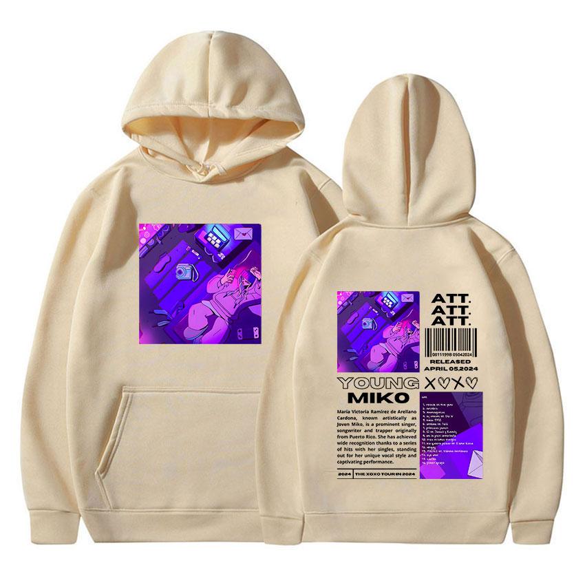 Young Miko Xoxo Tour 2024 Graphic Hoodie Men Women Hip Hop Fashion Oversized Sweatshirt Retro Harajuku Pullover Hoody Streetwear