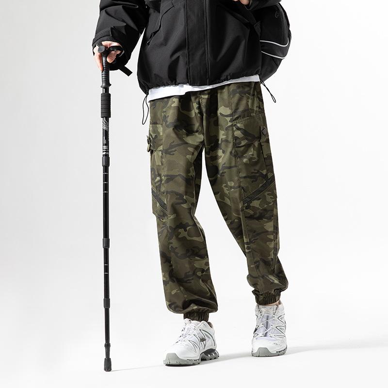 Уличный водонепроницаемый мягкий чехол функциональная зарядка повседневные брюки мужские брюки модный камуфляж свободные завязанные щиколотки дышащие весна и осень