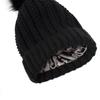Подкладка Шапка-череп Эластичная Зимняя Шапка-бини Шапка-бини для Женщин Вязаные Шапки Шапка с помпоном из искусственного меха