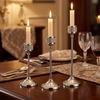 Romantic Rhinestone Candle Holder Iron Art Taper Candle Stand Set  Wedding Banquet