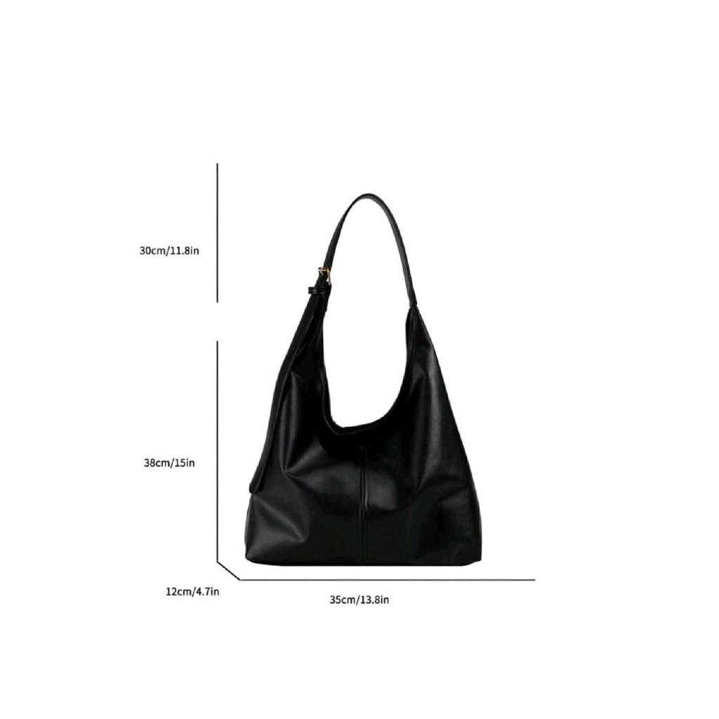 Women's Black Shoulder Bag Soft Inside And Outside Textured Quality Workmanship And Soft Faux Leather Hand Bag
