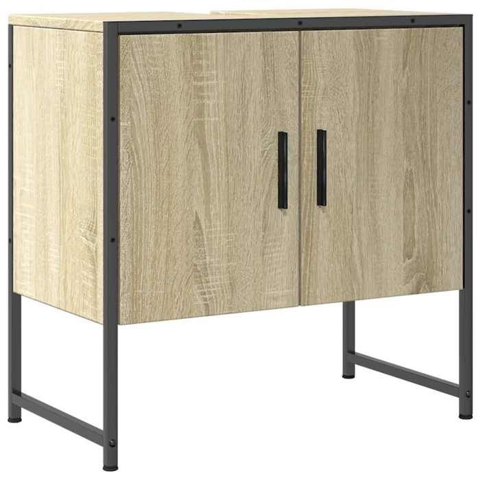 VidaXL Armoire Lavabo de Salle de Bain, Placard sous Vasque avec Porte, Meuble de Rangement, Organisateur de Toilette 842457