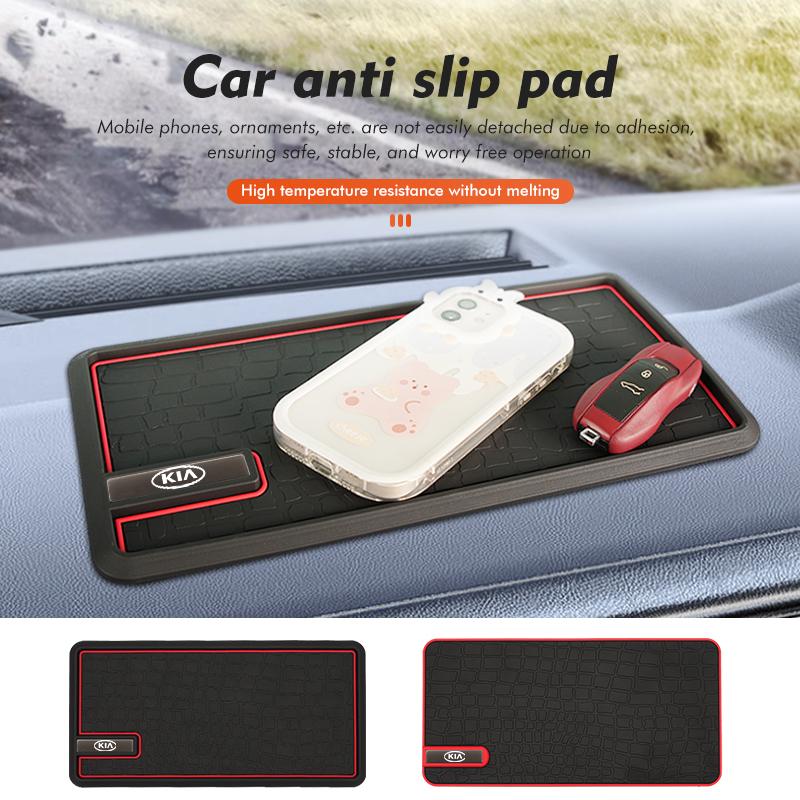 FMTH6 Car Logo Anti-Slip Mat Dashboard Silicone Sticky Storage Pad For KIA Cerato Proceed Venga Stonic Picanto Sorento Stinger