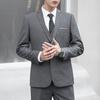Мужской пиджак с лацканами, длинный рукав, две пуговицы, пиджак, однотонный, с клапанами, карманы, приталенный деловой пиджак