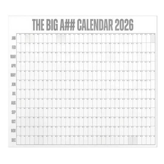 Большой настенный календарь для сухого стирания Янв. 2026 - Дек. 2026 Полный год 12-месячный годовой органайзер Гигантская очень большая доска-расписание