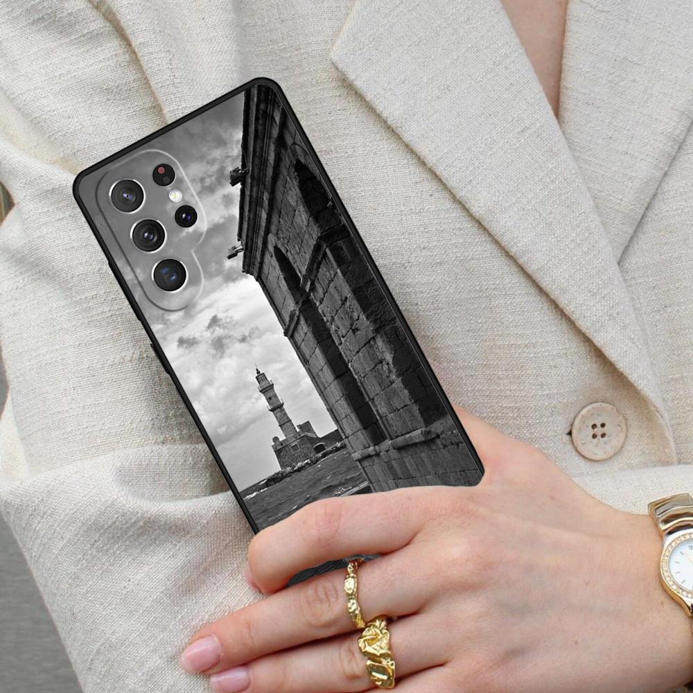 Абстрактный пейзаж шоссе маяк Чехол для телефона Samsung Galaxy S26 Ultra S25 S24 S23 S22 S21 S20 Note10