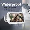 Водонепроницаемая коробка для мобильного телефона в ванной комнате, сенсорный экран, водонепроницаемый противотуманный вращающийся настенный держатель для мобильного телефона для ванной и туалета