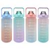 2000ml Gradient Color Water Bottle,Large Capacity Sports Water Bottle,Outdoor Fitness Inspirational Water Bottle With Time Scale