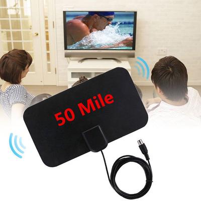 Антенна HDTV 1080P с длинным кабелем 10 футов Усиленная комнатная антенна с дальностью 50 миль для приема цифрового телевидения высокой четкости
