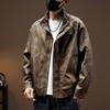 Мужская ветрозащитная куртка в американском ретро стиле из ПУ кожи, Весна 2025 - Свободная, Модная, Большого размера Верхняя одежда