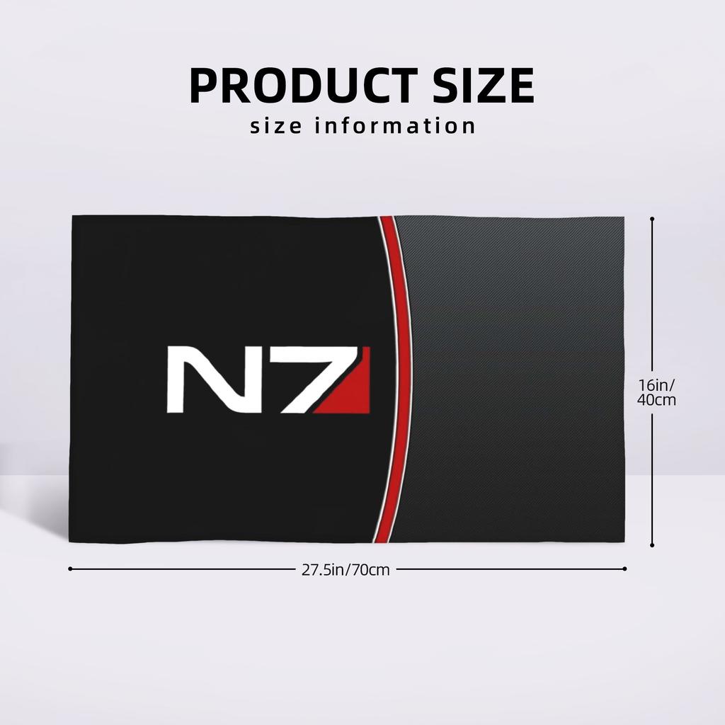 Эмблема N7 Mass effect! Мягкое полотенце для лица Быстросохнущее Хлопковые полотенца для бассейна и ванны Впитывающее Быстро