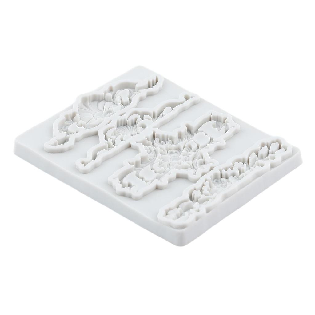 Силиконовые формы с барочным бордюром, рельефные формы для цветов, форма для мастики, инструменты для украшения торта, топпер для кексов, форма для конфет, шоколада, гампасты