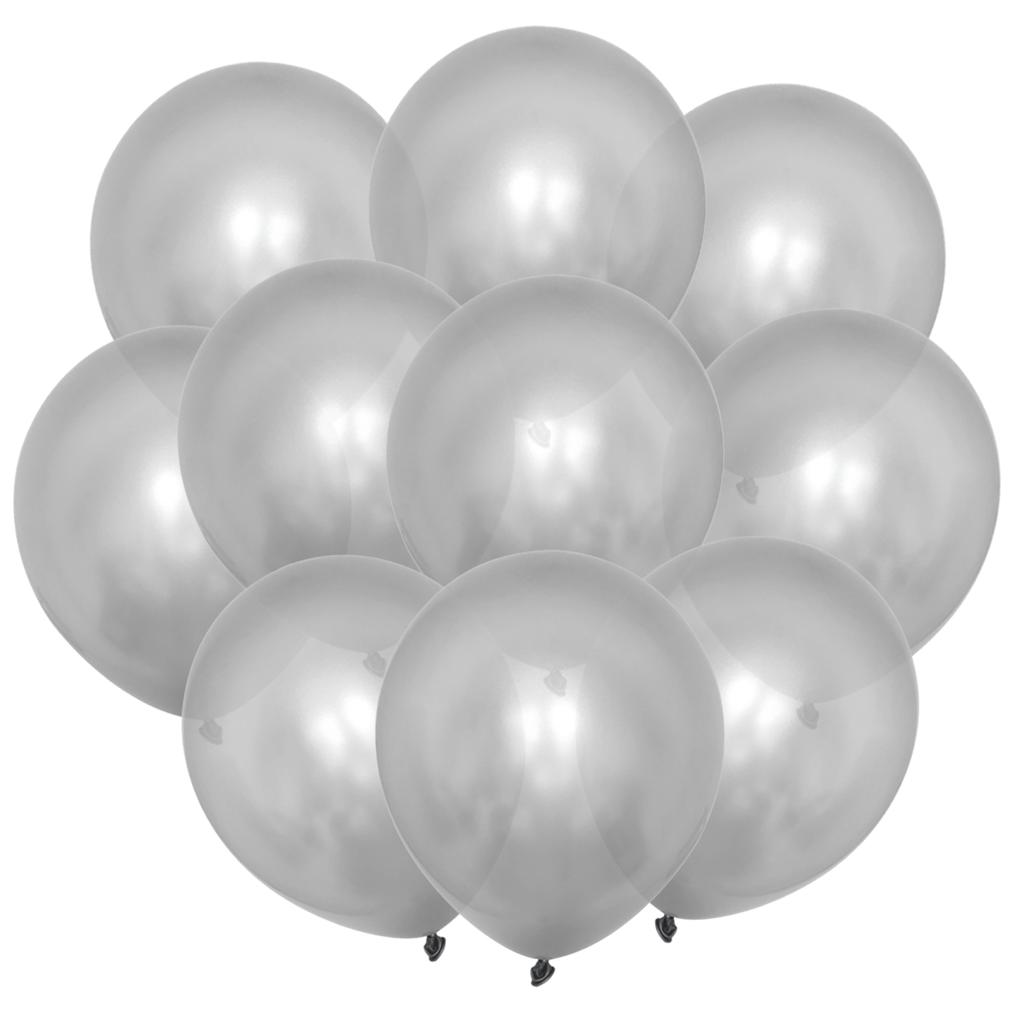 10PCS Gold Silver Metal Latex Confetti Balloons Baby Shower Wedding New Year Birthday Party Decorations Matte