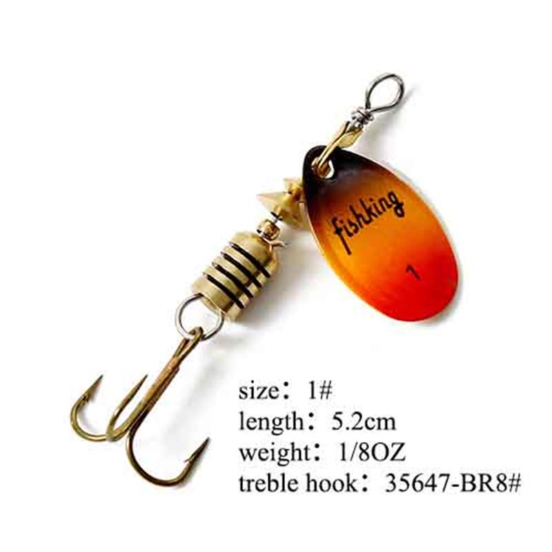 Рыболовная приманка FISH KING Spinner Bait, 1 шт., жесткая приманка для окуня, ложка с тройным крючком, снасти высокого качества