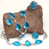 Topaz Blue London Jewelry Set  Gemstone Necklace Gift Sterling