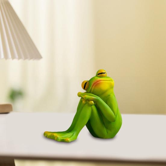 Мультяшная фигурка лягушки, целующаяся, медитирующая, статуэтка лягушки для туалета, смола, скульптура животного, украшение для дома, сада, рабочего стола