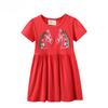 Детское весенне-летнее новое платье для девочек с коротким рукавом трикотажное детское платье летнее платье