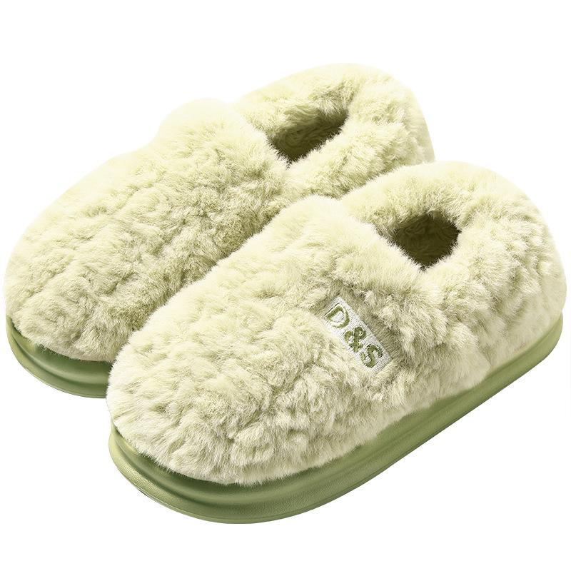 Household Cotton Slipper Bag Heel Women's Season Indoor Household Thick-soled Non-slip Warm Plush Cotton Shoes