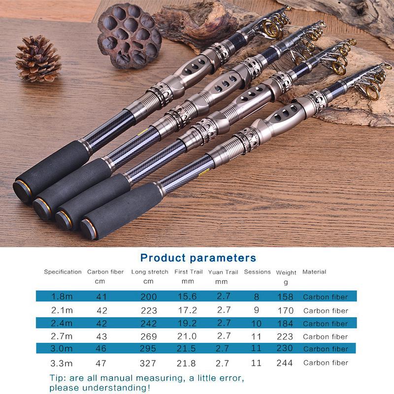 Удочки Телескопическая Углеродная Удочка Портативная Дорожная Спиннинговая Удочка