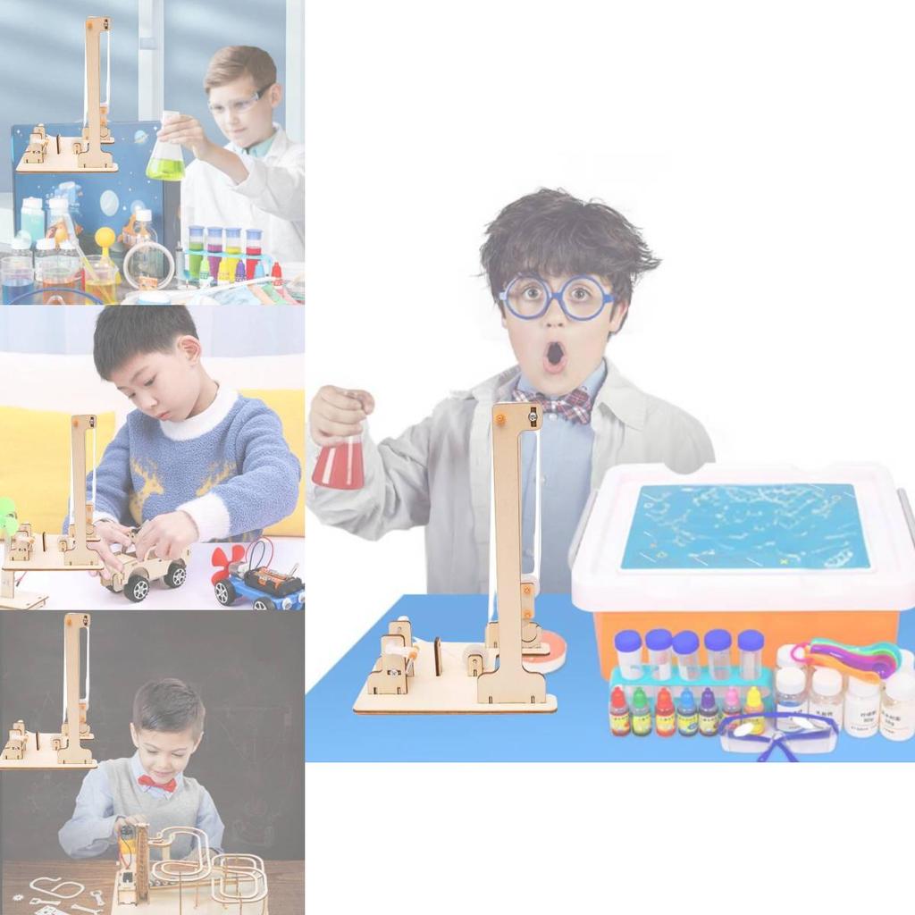 Creative Wooden Diy Hand-cranked Crane Kit For Elementary Students Stem Education