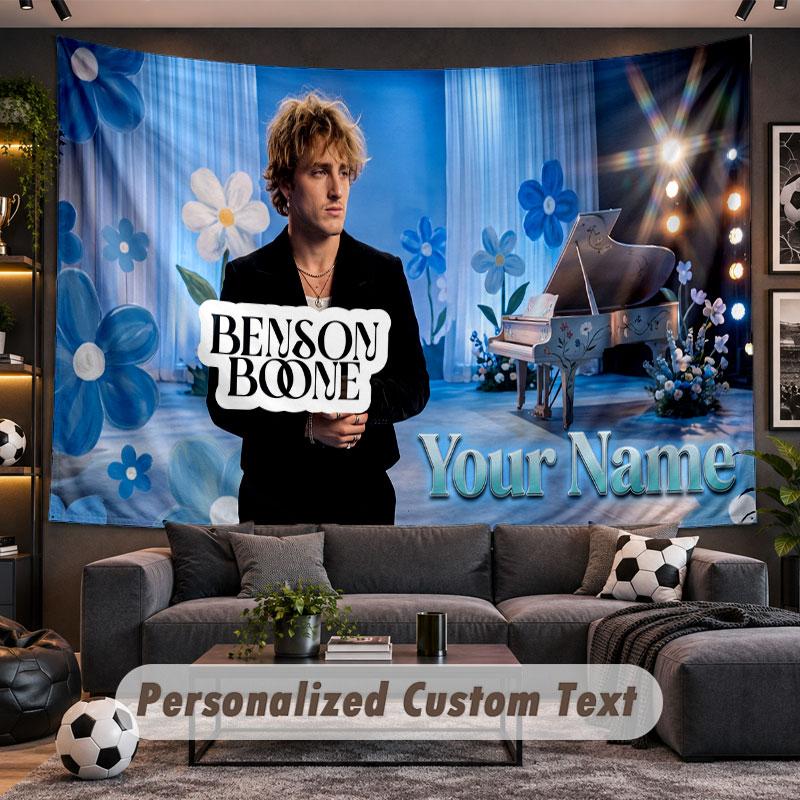 Wall Hanging Tapestry Custom NameBenson Boone Pattern Personalized Printed Fabric Wall Decor