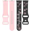 Two‑Color Embossed Floral Silicone Watch Band with Butterfly Clasp for Huawei Watch Fit 3 / 4 / 5 / 4 Pro / 5 Pro