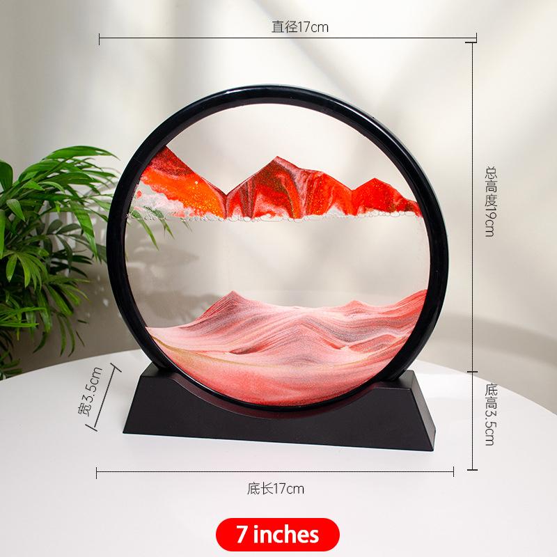 3D Картина из текучего песка 7 дюймов Настольное украшение Украшение для гостиной дома Офис Экологичная картина из текучего песка Поделки