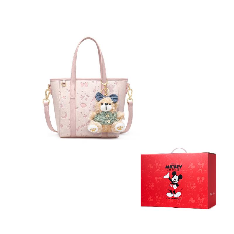 New Disney Mickey PU Tote Shoulder Bag Regular Women's Pink/Ecru DHB41216-A