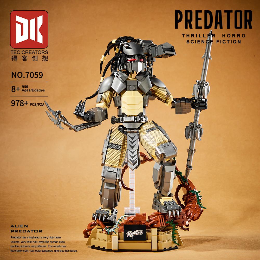 Хищник MOC Строительные блоки Классика Фильм Чужой DIY Мини-кирпичи Фигурка 978 шт. Игрушки для сборки Для ребенка Подарки на день рождения