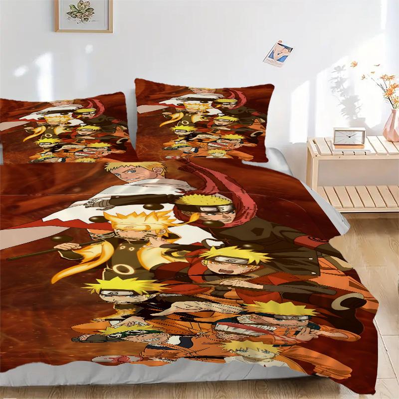 Naruto Evolution Print 3Pcs Bedding Setduvet Cover With 2 Bedropillowcase Home Birthday Gift