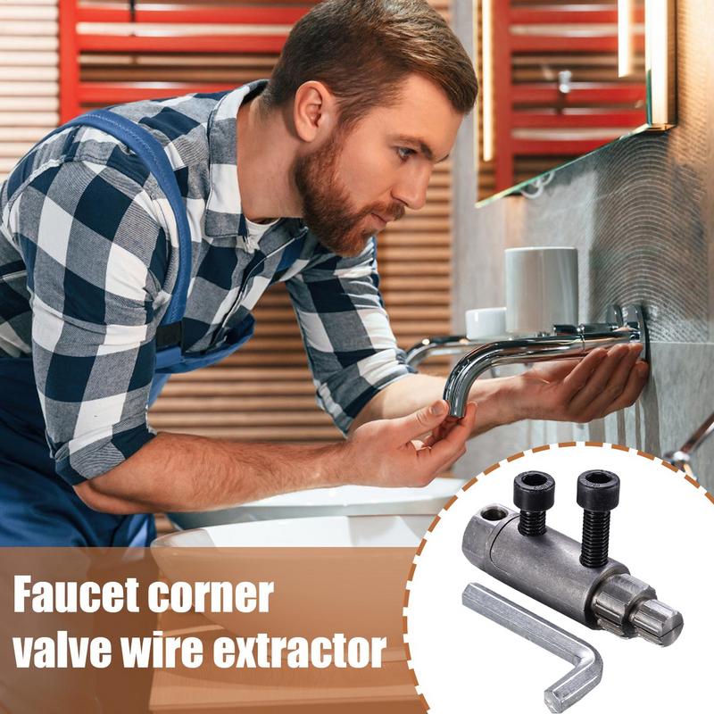 Угловой кран Экстрактор сломанного провода Кран Обратная резьба Водопроводная труба Сломанная головка трубы Винт Извлечение Инструмент для ремонта ванной комнаты