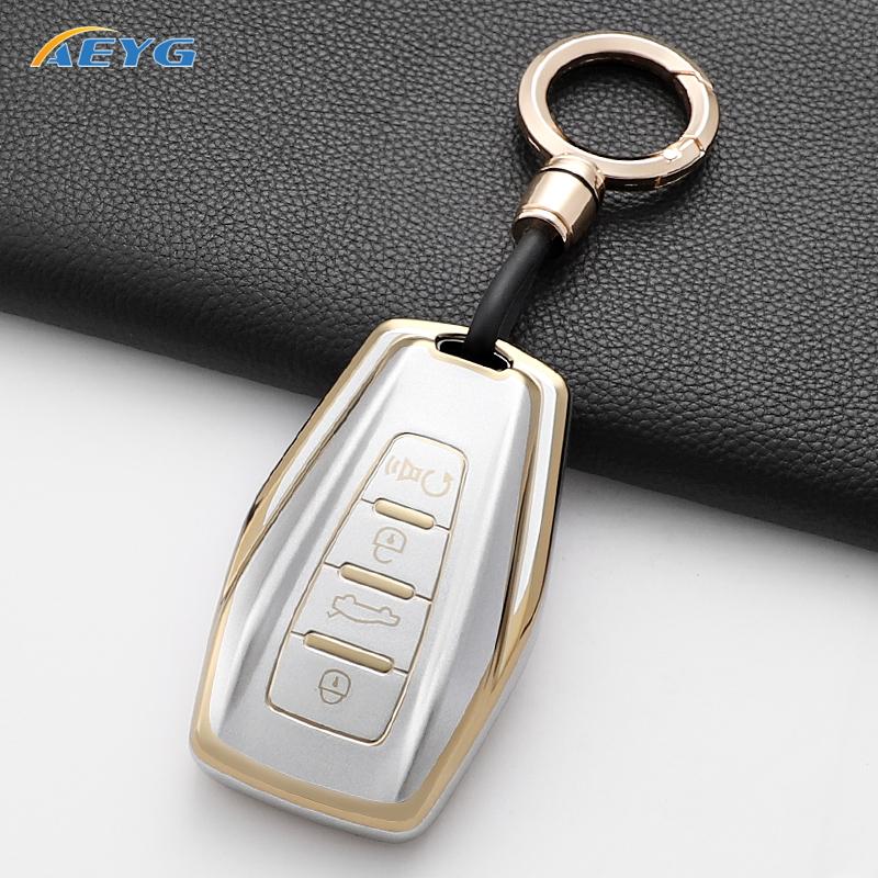 ТПУ Чехол-оболочка для ключа автомобиля Брелок для Geely Emgrand X7 Ex7 Coolray Atlas Boyue Nl3 Gt Gc9 Borui Бесключевой Чехол-оболочка для ключа Брелок