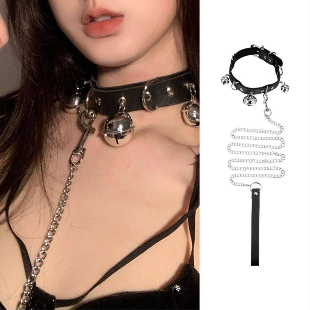 2024 Unique High-End Leather Bell Necklace Choker for Women